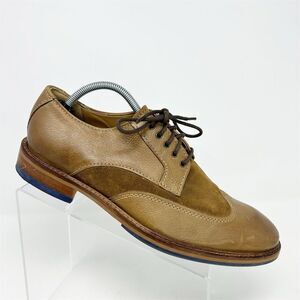 Kenneth Cole Reaction Men's Brown Leather Wingtip Oxford Dress Shoes Size 9.5